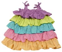 Nové - barevné vrstvené krepové letní šaty Tu