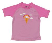 Růžovo-křiklavě růžové UV tričko se zmrzlinkou