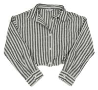 Černo-bílá pruhovaná crop halenka PRIMARK