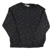 Tmavosivá srdiečkovaná mikina H&M