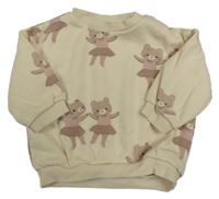 Smotanová mikina s medvedíkmi H&M