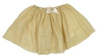 Zlatá trblietavá tylová sukňa s mašlou H&M
