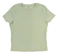 Světlezelené žebrované crop tričko H&M