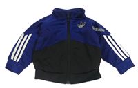 Safírovo-černá sportovní propínací mikina s logem Adidas