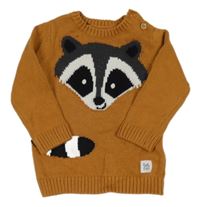 Hnedý sveter s mývalem F&F