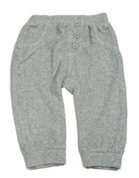 Sivé melírované rebrované zamatové tepláky s gombíkmi zn. George