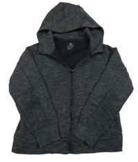 Antracitová melírovaná prepínaci mikina s kapucňou Uniqlo