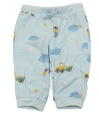 Svetlomodré tepláky s traktormi a husami