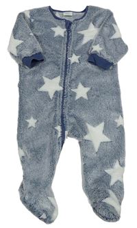 Tmavomodro-biely chlpatý overal s hviezdami Next