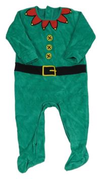 Zelený sametový overal - elf Matalan