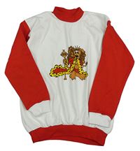 Bielo-červená mikina s lvem