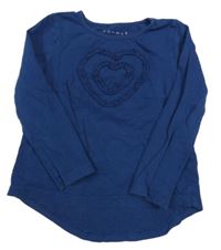 Tmavomodré triko se srdíčky Nutmeg