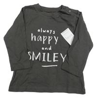 Nové - Antracitové tričko s nápisom Matalan