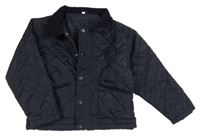 Tmavomodrá prešívaná šušťáková zateplená bunda