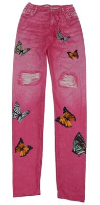 Ružové legíny s motýly