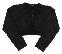 Čierne trblietavé svetrové prepínaci bolerko s mašlou George