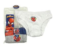 Nové - 3x slipy se Spidermanem - bílé + šedé melírované + safírové Marvel