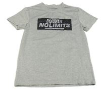 Sivé melírované športové tričko s nápisom Ergeenomixx