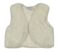 Smotanová kožušinová podšitá crop vesta Topomini