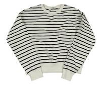 Bílo-černá pruhovaná mikina crop mikina H&M