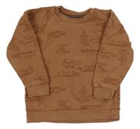 Hnedá mikina s krokodílmi  Nutmeg