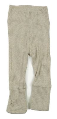 Béžové melírované rebrované ľahké tepláky Hema