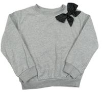 Sivá melírovaná mikina s mašlou H&M