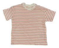 Smetanovo-červené pruhované tričko H&M