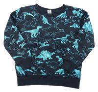 Tmavomodrá mikina s metalickými dinosaurami Dopodopo