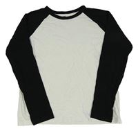 Bielo-čierne tričko H&M