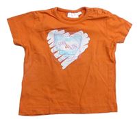 Oranžové tričko so srdcem Impidimpi