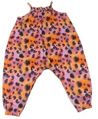 Oranžovo-ružovo-čierny ľahký nohavicový overal s leopardím vzorom zn. Next