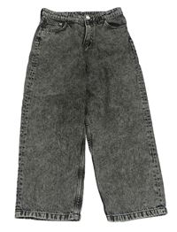 Černo-šedé melírované baggy rifle H&M