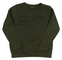 Khaki mikina s nápisy Primark