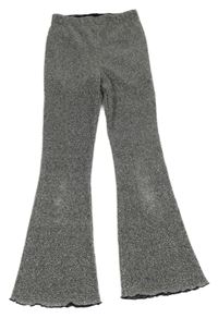 Strieborné trblietavé flare ľahké nohavice Matalan