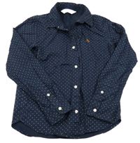 Tmavomodrá bodkovaná á košeľa H&M