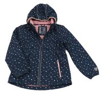 Tmavomodrá vzorovaná softshellová bunda s kapucí C&A