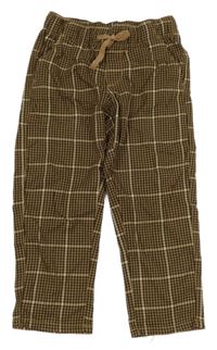 Hnedo-čierne kockované teplákové nohavice H&M
