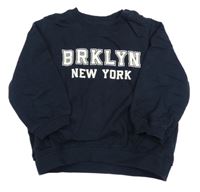 Tmavomodrá mikina s nápisom H&M