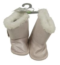 Nové - světlerůžové třpytivé zateplené válenky Primark