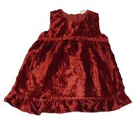 Červené zamatové šaty H&M