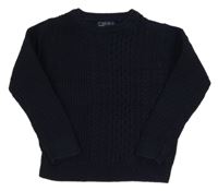 Tmavomodrý vzorovaný sveter Next