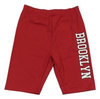 Červené športové kraťasy s nápisom shein