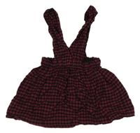 Vínovo-čierne kockované šaty Zara