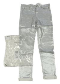 Nové - Stříbrné potažené skinny kalhoty V by Very