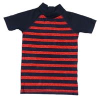Tmavomodro-červené pruhované UV tričko Lupilu