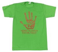 Zelené tričko s dlaní a nápisom