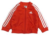 Červená propínací sportovní mikina s logem Adidas