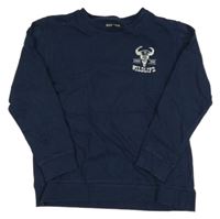 Tmavomodrá mikina s nápisom Manguun