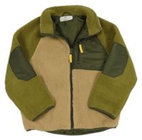 Béžovo-khaki huňatá podšitá bunda H&M